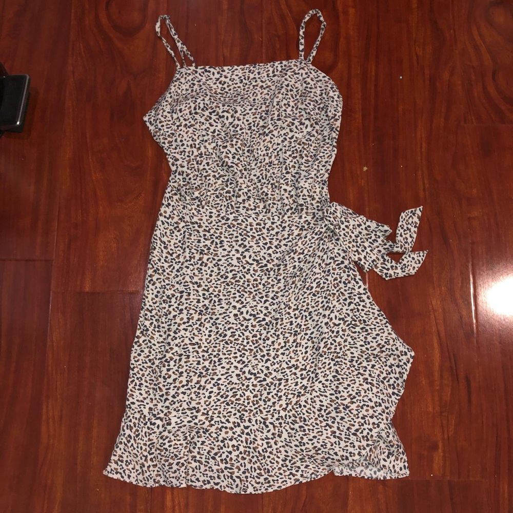 Cheetah Print Tie Front Dress